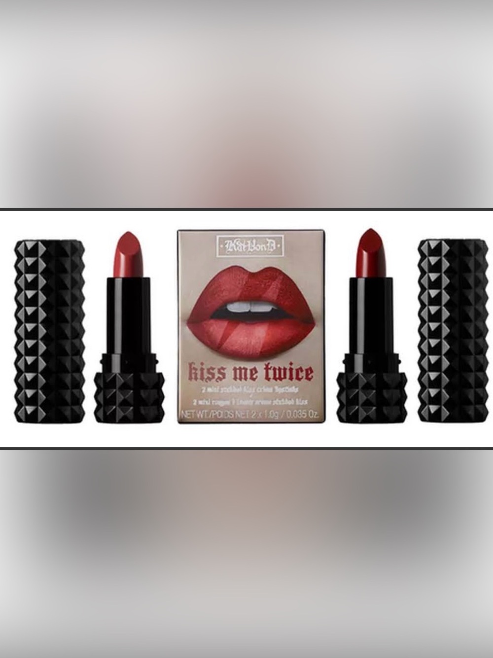 Kat Von D Kitten Mini Kiss Me Twice Studded Kiss Crème Lipstick Duo - Picture 2 of 3
